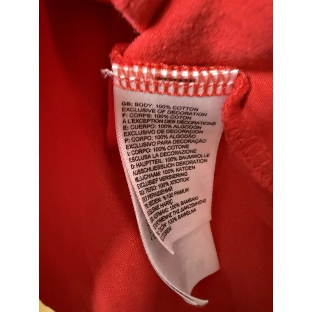 The North Face Women Med Red Long Sleeve Hooded Shirt With Logo
